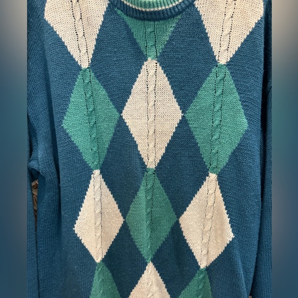 Jed Wear ‘Argile’ Sweater, Teal & Cream colors- Mens size XL - Picture 3 of 4